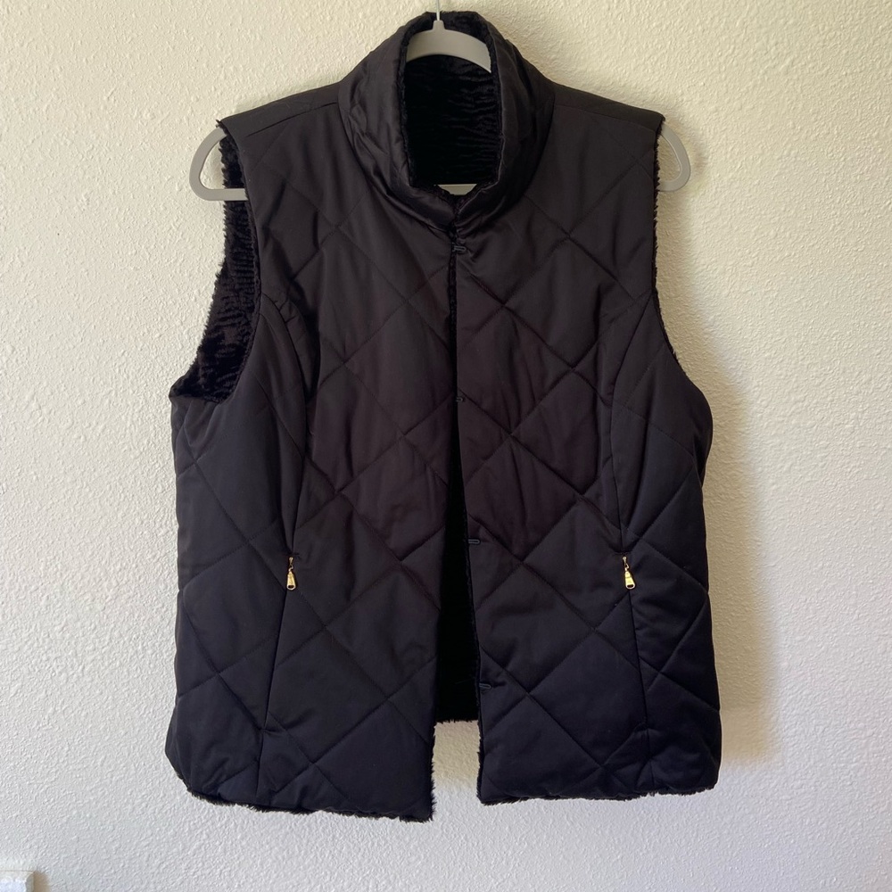 Women's Black Quilted Vest